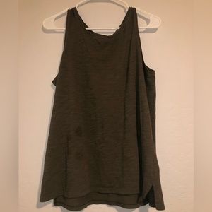 Women Plain Green tank top